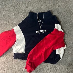 cropped crewneck quarter-zip